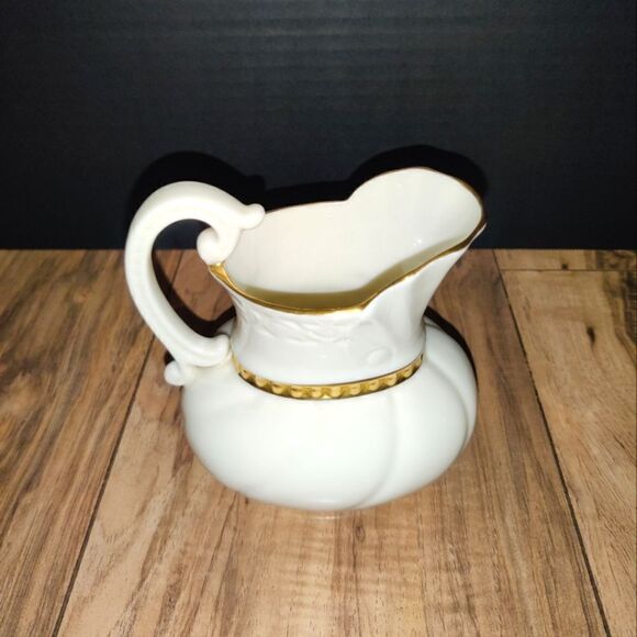 Vintage Lenox Pitcher Creamer 16 oz Colonial Collection Ceramic with Gold - Picture 1 of 9